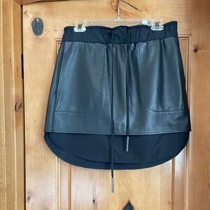 Leather mini skirt